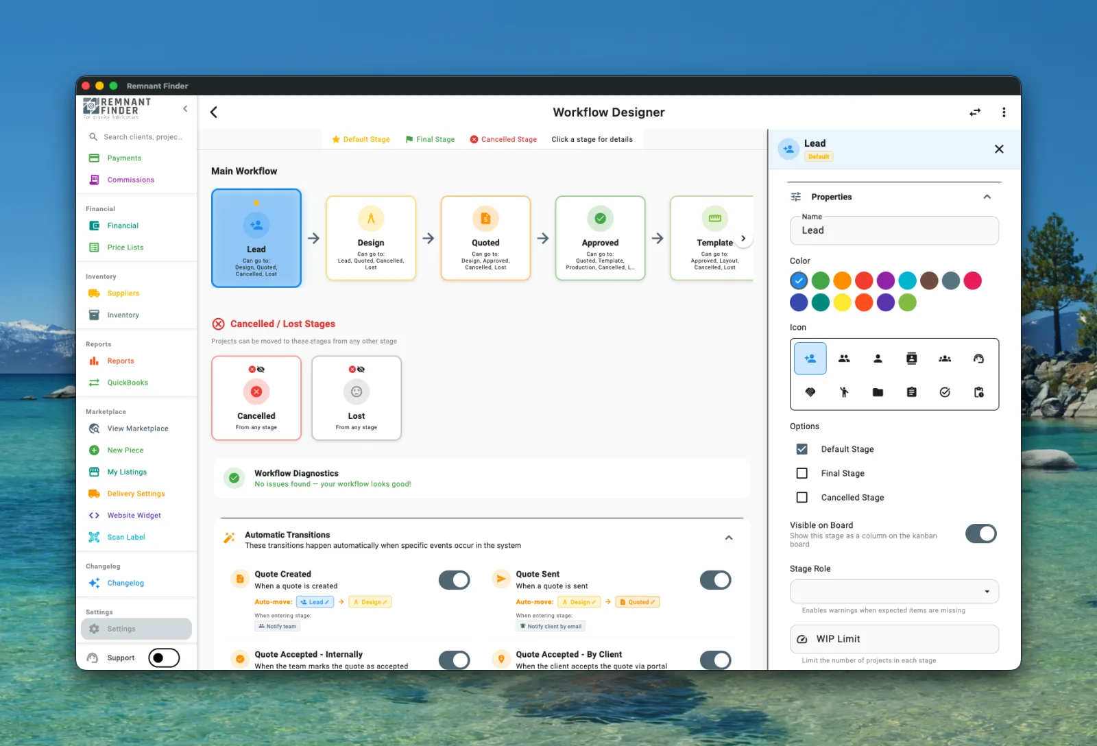 Diseñador de workflow — tu propio kanban